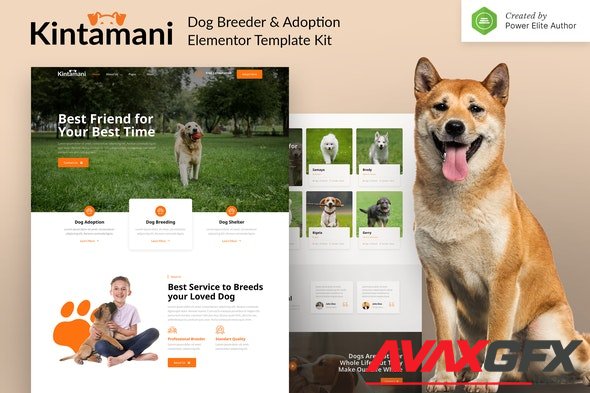 ThemeForest - Kintamani v1.0.1 - Dog Breeder Adoption Elementor Template Kit - 32006566