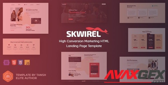 ThemeForest - Skwirel v1.0 - High Conversion Marketing HTML Landing Page Template (Update: 23 May 21) - 32287785
