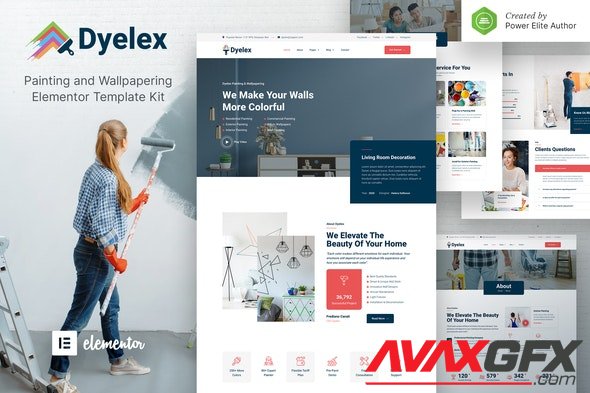 ThemeForest - Dyelex v1.0.0 - Painting & Wallpapering Service Elementor Template Kit - 32564365