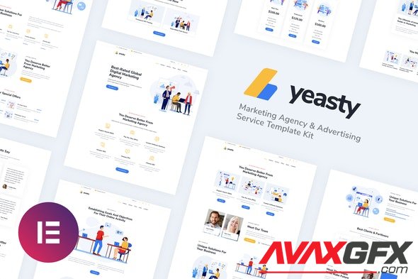 ThemeForest - Yeasty 1.0.0 - Marketing Agency & Advertising Service Elementor Template Kit - 32007485