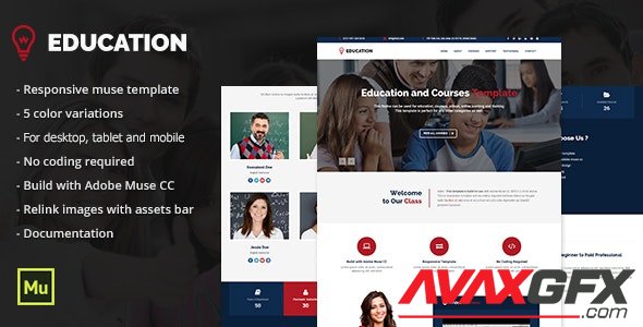 ThemeForest - Responsive Education Adobe Muse Template v1.0 (Update: 7 August 19) - 18068992