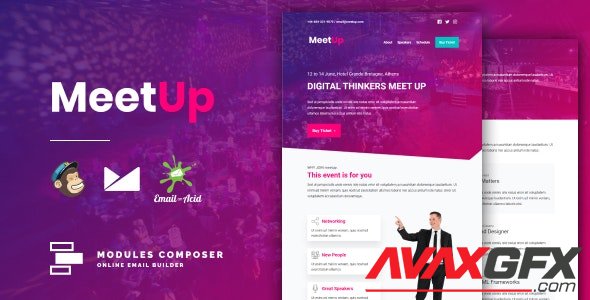 ThemeForest - Meetup v1.0 - Responsive Email for Meetups, Conferences & Events with Online Builder - 32538251