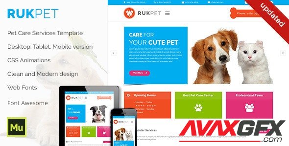 ThemeForest - Rukpet v1.0 - Pet Care Services Template (Update: 24 August 15) - 12166310