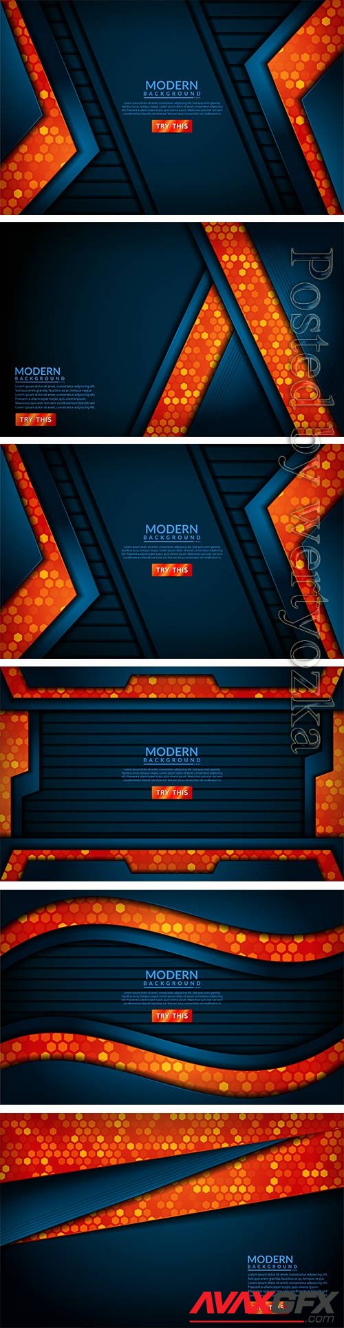 Modern tech blue combine with orange vector background