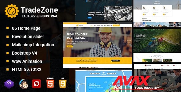 ThemeForest - TradeZone v1.0 - Factory & Industrial One Page HTML Template (Update: 10 April 20) - 25373796