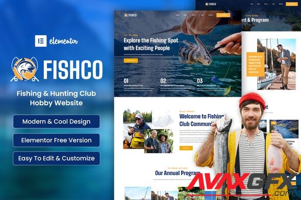 ThemeForest - Fishco v1.0.0 - Fishing & Hunting Club Hobby Elementor Template Kit - 32834330