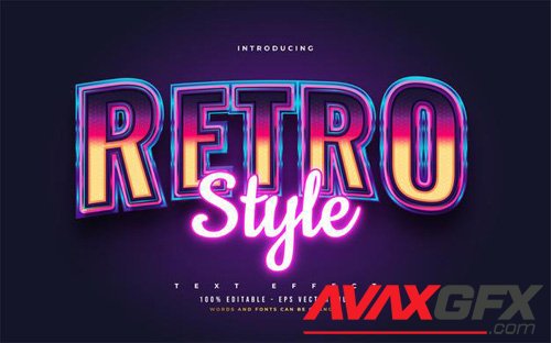 Retro style editable text style effect
