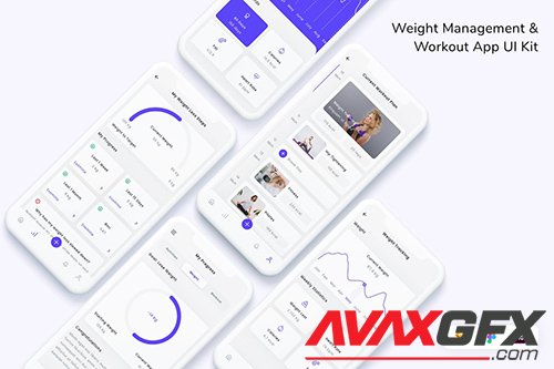 Weight Management & Workout App UI Kit V424J99