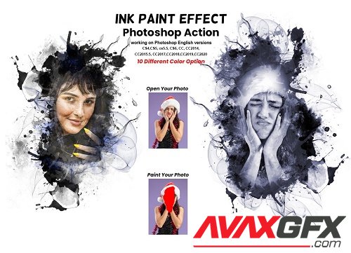 Ink Paint Effect Photoshop Action - 6240910