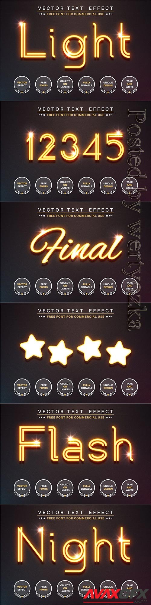 Glowing wire - editable text effect, font style