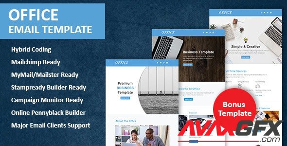 ThemeForest - Office v1.0 - Multipurpose Responsive Email Template with online Stampready & Mailchimp Builders Access (Update: 9 August 21) - 14458138