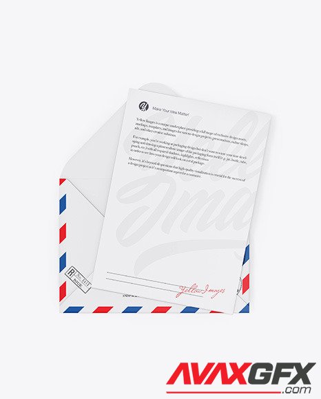 Envelope W/ Paper Mockup 86923