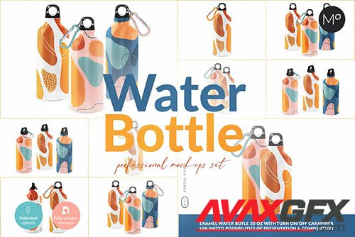 CreativeMarket - Water Bottle Professional Mock-ups 5502301