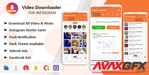 CodeCanyon - Instagram Downloader v1.0.0 - Videos, Photos, Stories, Reels, ITGV - All In One Instagram Downloader App - 32026221
