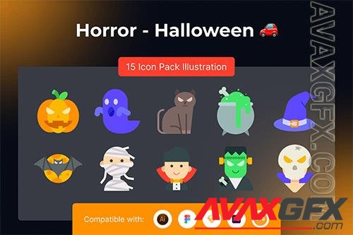 Vector Horror - Halloween Icon Illustration VJRUJP2