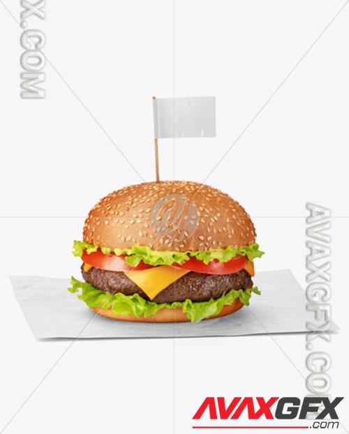 Burger on Paper Sheet Mockup 73187 TIF
