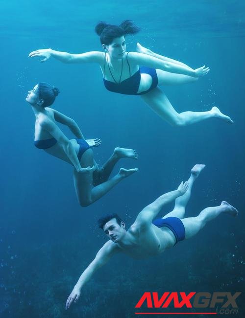 Underwater Poses for Genesis 3 & 8