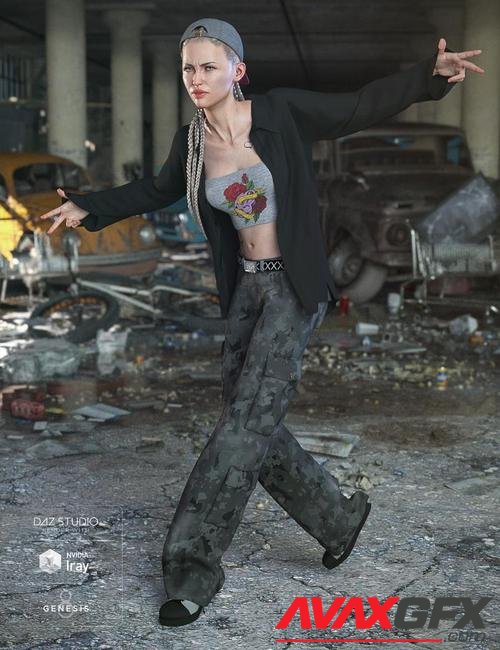 dForce Hip Hop Street Style Outfit for Genesis 8 Female(s)