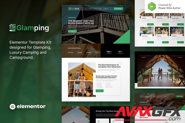 ThemeForest - Glamping v1.0.0 - Luxury Camping & Campground Elementor Template Kit - 33833785