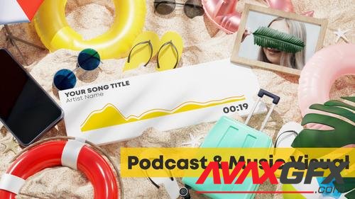 MotionArray – Beach Music And Podcast Visualizer 3D 989379