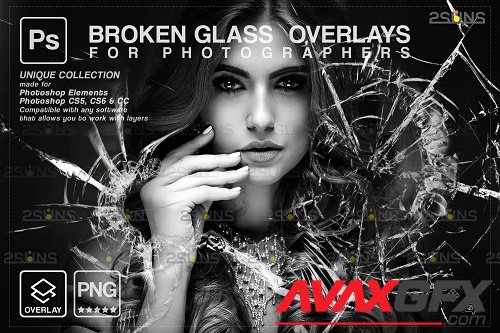 Broken Glass Photoshop Overlay & Halloween Photoshop overlay V5 - 1447947