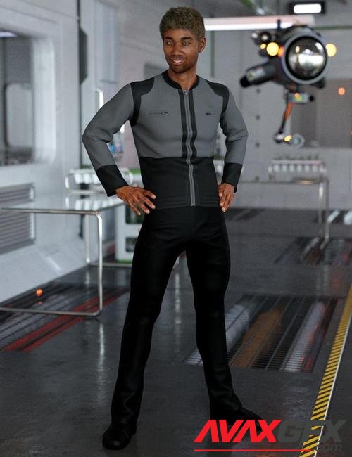 dForce Bridge Officer Outfit for Genesis 8 Male(s)
