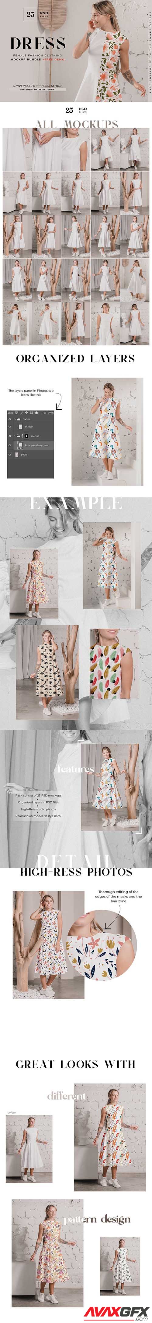 CreativeMarket - Women Sleeveless Dress Mockup Bundle 6504474
