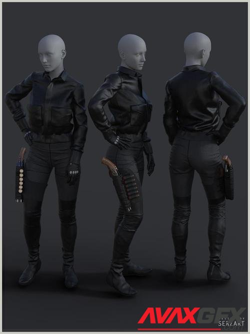 Black Bird Outfit for Genesis 8 Female