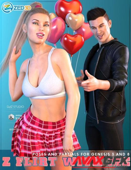 Z Flirt With Me Poses and Expressions for Genesis 3 and 8