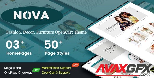 ThemeForest - Nova v1.0.1 - Responsive Fashion & Furniture OpenCart 3 Theme with 3 Mobile Layouts Included (Update: 7 January 21) - 23783518
