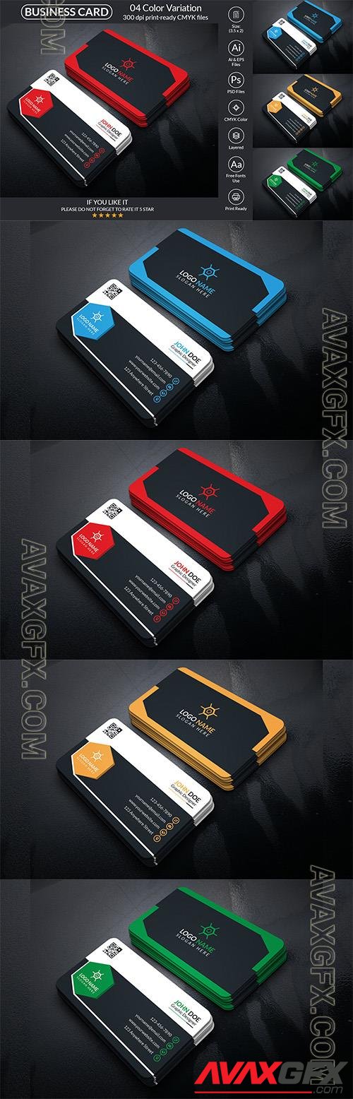 Business Card Design Template With PSD & Vector Corporate identity template Corporate Identity o92662