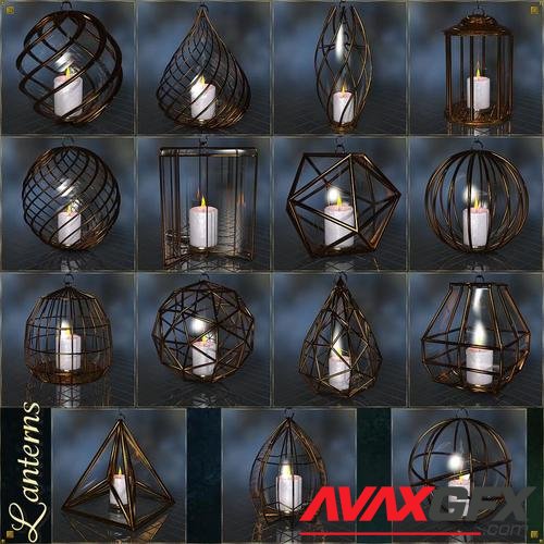Caged Lanterns and Lamps for DAZ