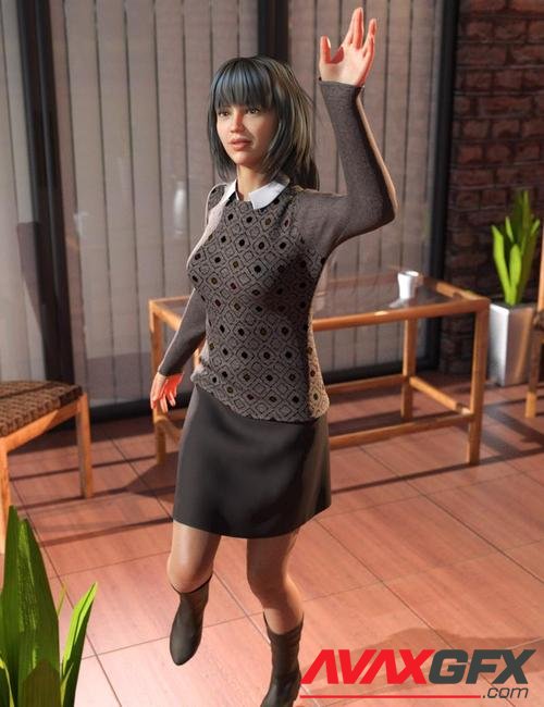 dForce Casual Sweater Outfit for Genesis 8 Female(s)