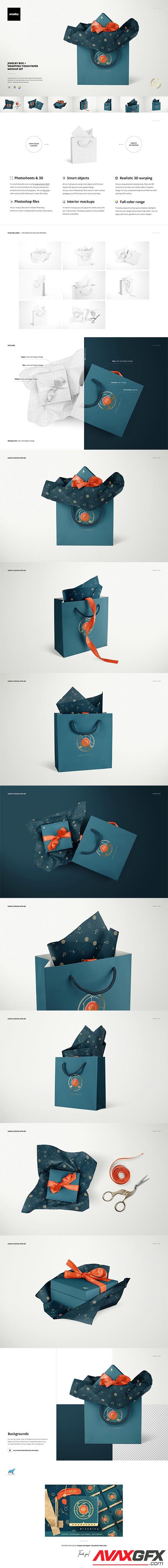 CreativeMarket - Jewelry Wrapping Tissue Paper Mockup 6142965