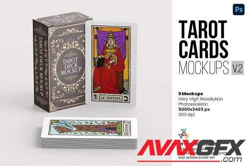 Tarot Cards Mockups v.2 - 9 views - 6367436