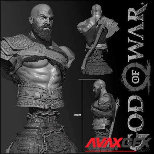 Kratos Bust – 3D Printable STL