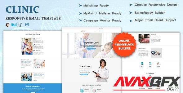 ThemeForest - CLINIC v1.0 - Multipurpose Responsive Email Template with Online StampReady & Mailchimp Builders (Update: 29 July 21) - 19244024