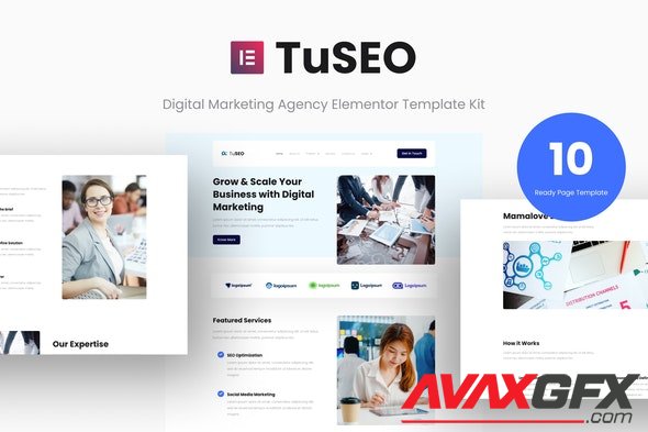 ThemeForest - TuSEO v1.0.0 - Digital Marketing Agency Elementor Template Kit - 34274615