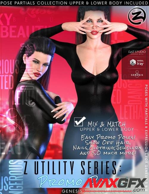Z Utility Series: Promo Poses and Partials for Genesis 3 & 8