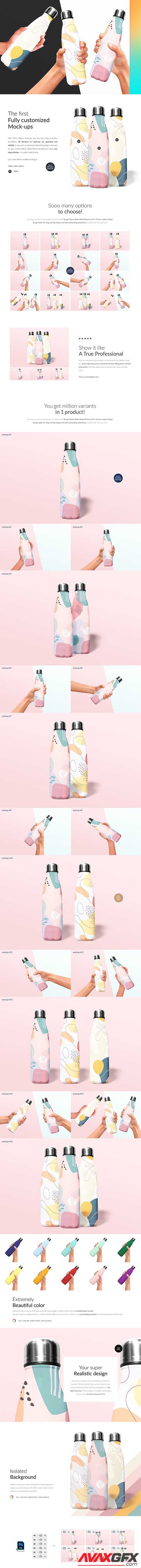 CreativeMarket - Thermo Water Bottle 16xMock-ups 6526616