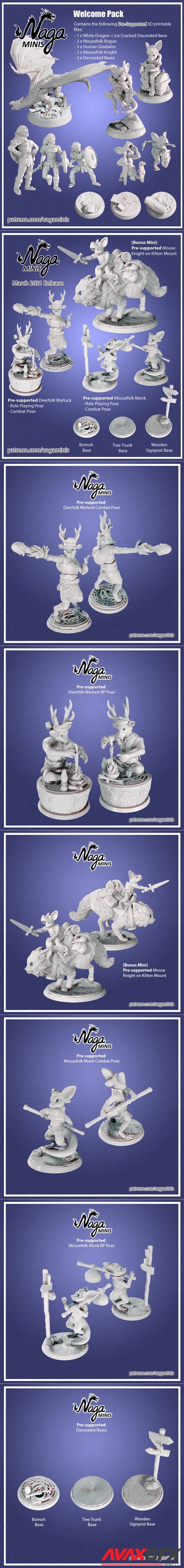 Naga Minis Welcome Pack and March 2021 Release – 3D Printable STL