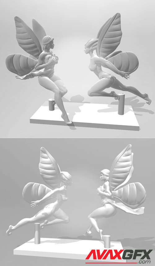 Tinkerbell & Wendy – 3D Printable STL