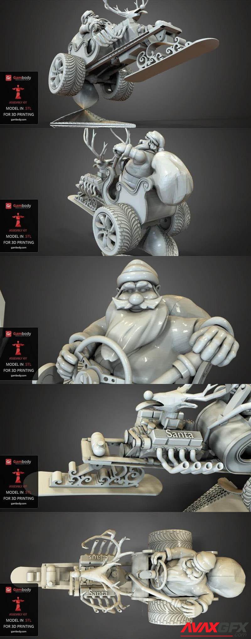 Santa's New Sleigh 3D Printable STL