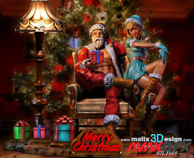 MR. Santa Claus BONUS Deadpool Head Version 3D Printable STL
