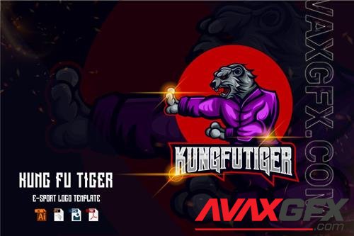 Tiger Kung Fu E-sport logo template