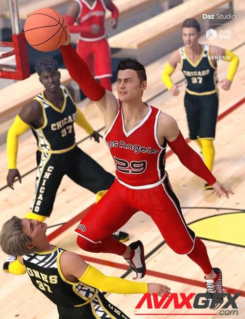 Basketball Court Outfit for Genesis 8 Male(s)
