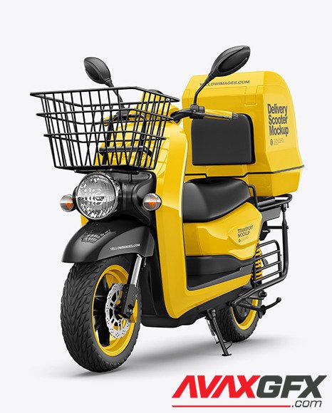 Delivery Scooter Mockup - Half Side View 92148