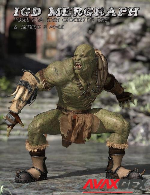 IGD Mergraph Poses for Orc HD and Genesis 8 Male
