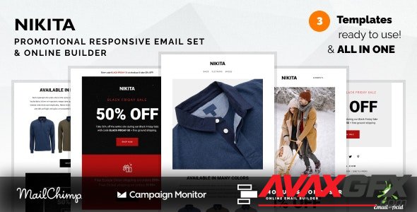 ThemeForest - Nikita v1.0.0 - Promotional Email Templates Set with Online Builder - 34802015