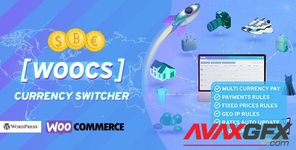 CodeCanyon - WOOCS v2.3.7.2 - WooCommerce Currency Switcher. Professional multi currency plugin. Pay in selected currency - 8085217